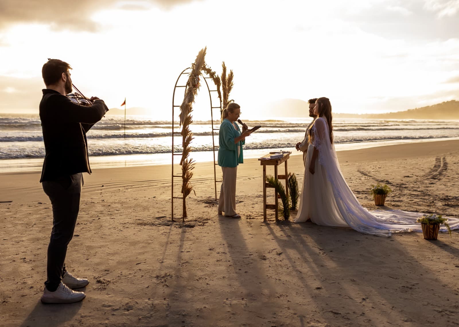 Cerimônia de casamento com violino
